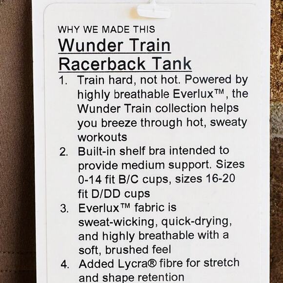 Lululemon Wunder Train Racerback Tank B/C - Picture 3 of 3